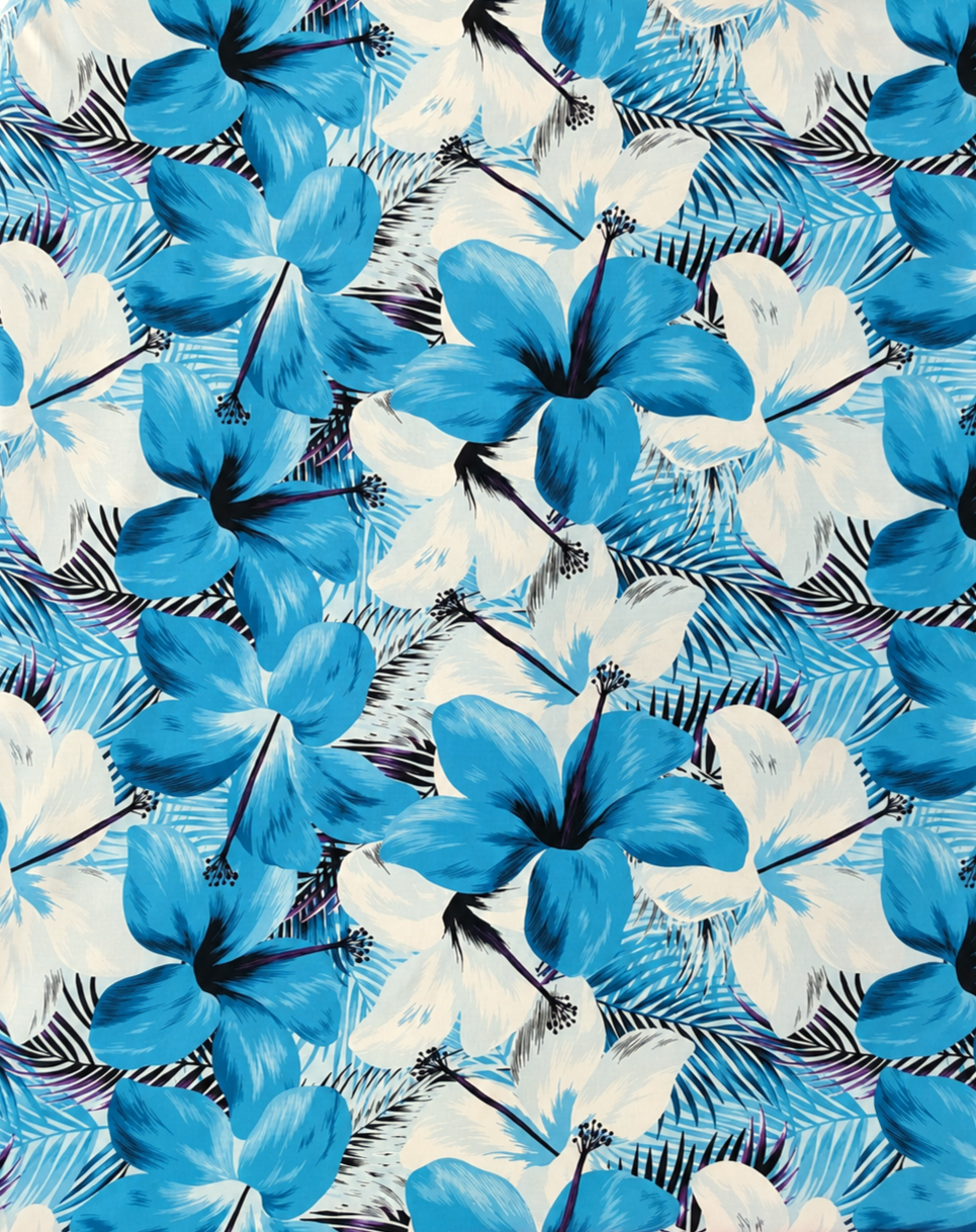Blue White Hibiscus