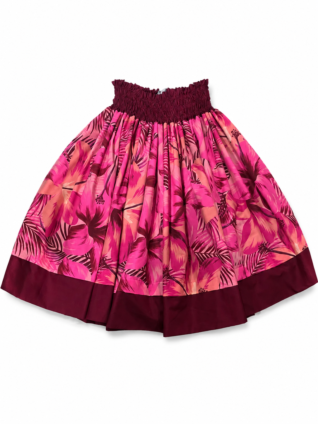 Hibiscus Pink Maple Red Reversible Pa'u Skirt