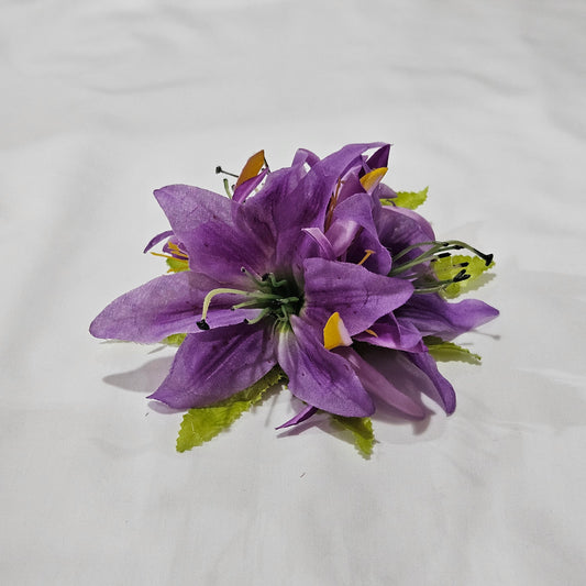 Purple Lily Hair Clip