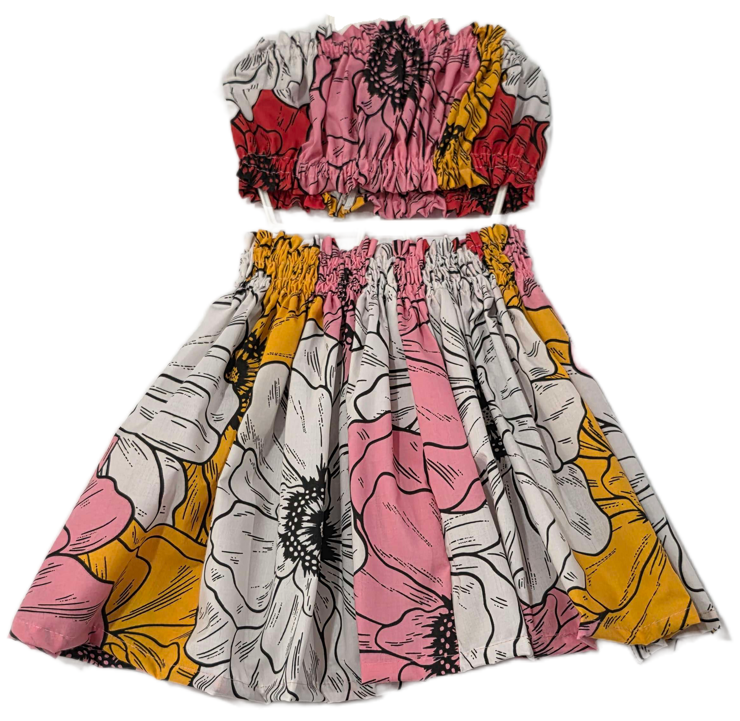 Poppy Flower Keiki Pa'u Set (2-4yrs)
