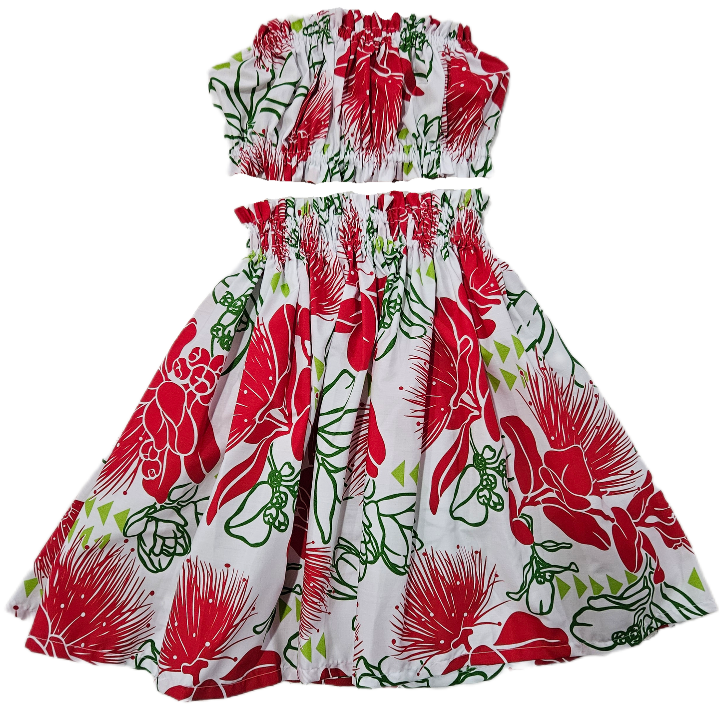 White Lehua Keiki Pa'u Set (5-12yrs)