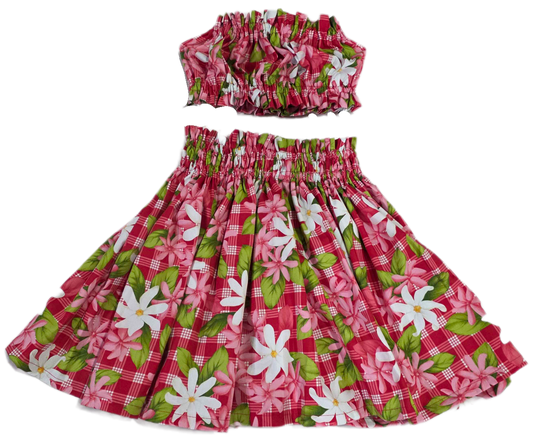 Tiare on Palaka Keiki Pa'u Set (2-4yrs)