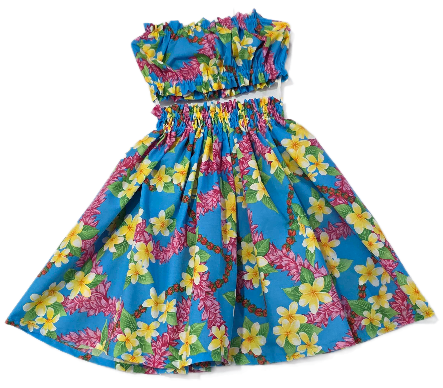Flower Leis Blue Keiki Pa'u Set (5-12yrs)