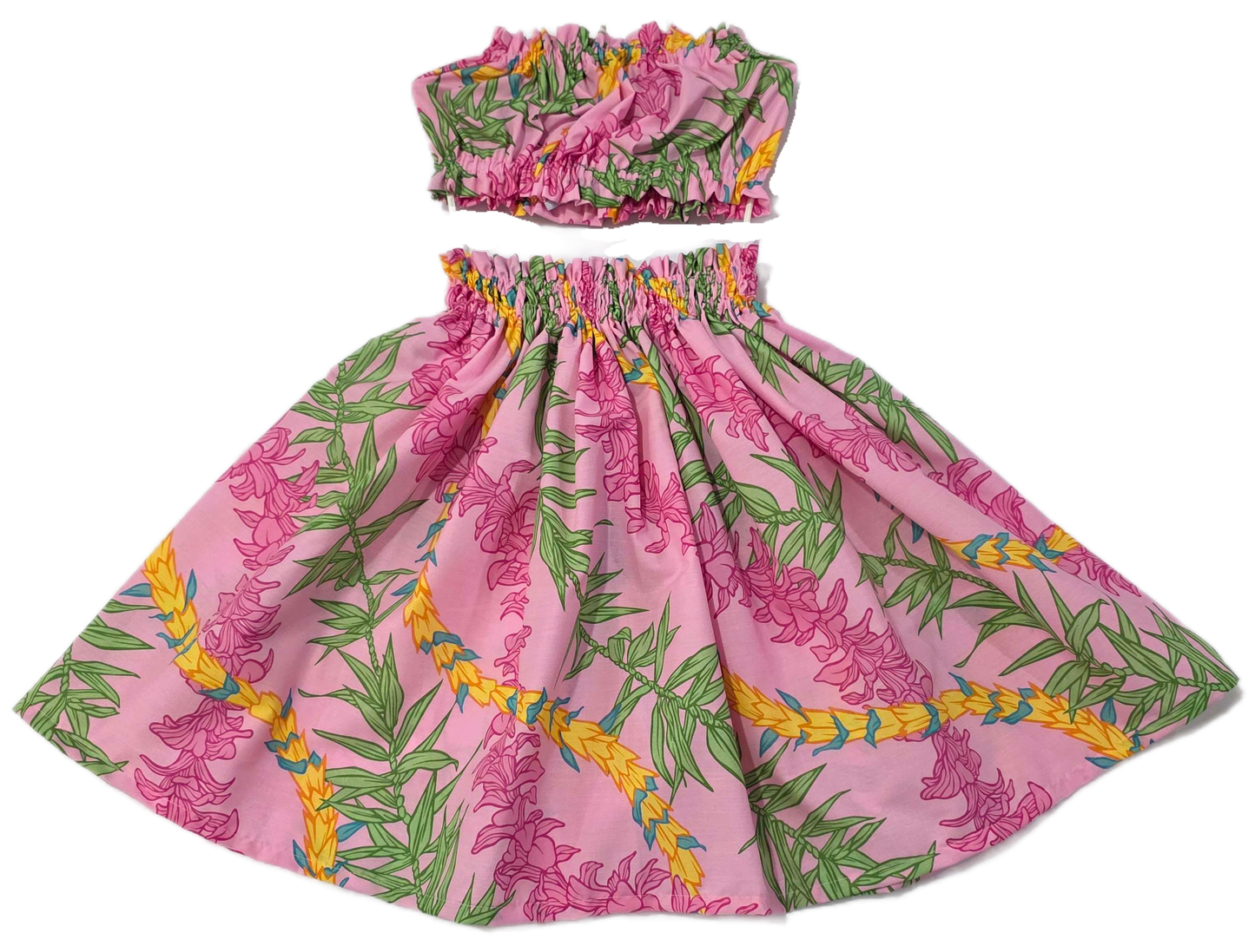 Leis Pink Keiki Pa'u Set (5-12yrs)