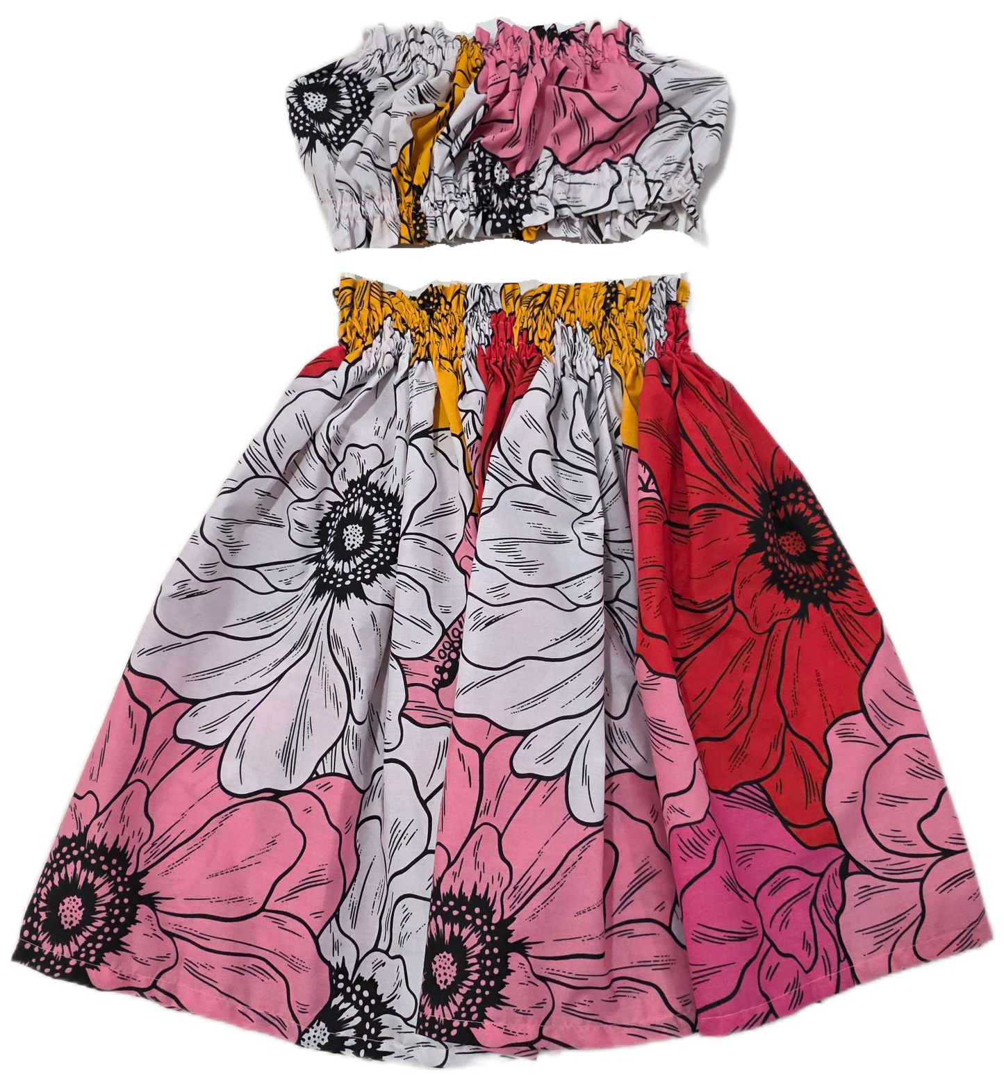 Poppy Flower Keiki Pa'u Set (5-12yrs)