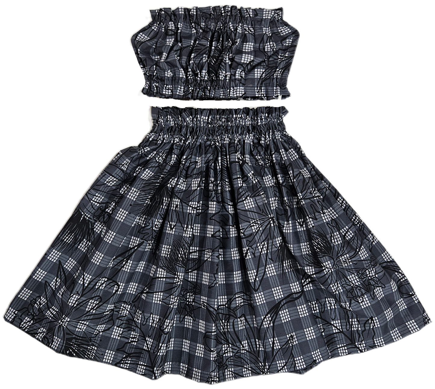 Black Palaka Designs Keiki Pa'u Set (5-12yrs)