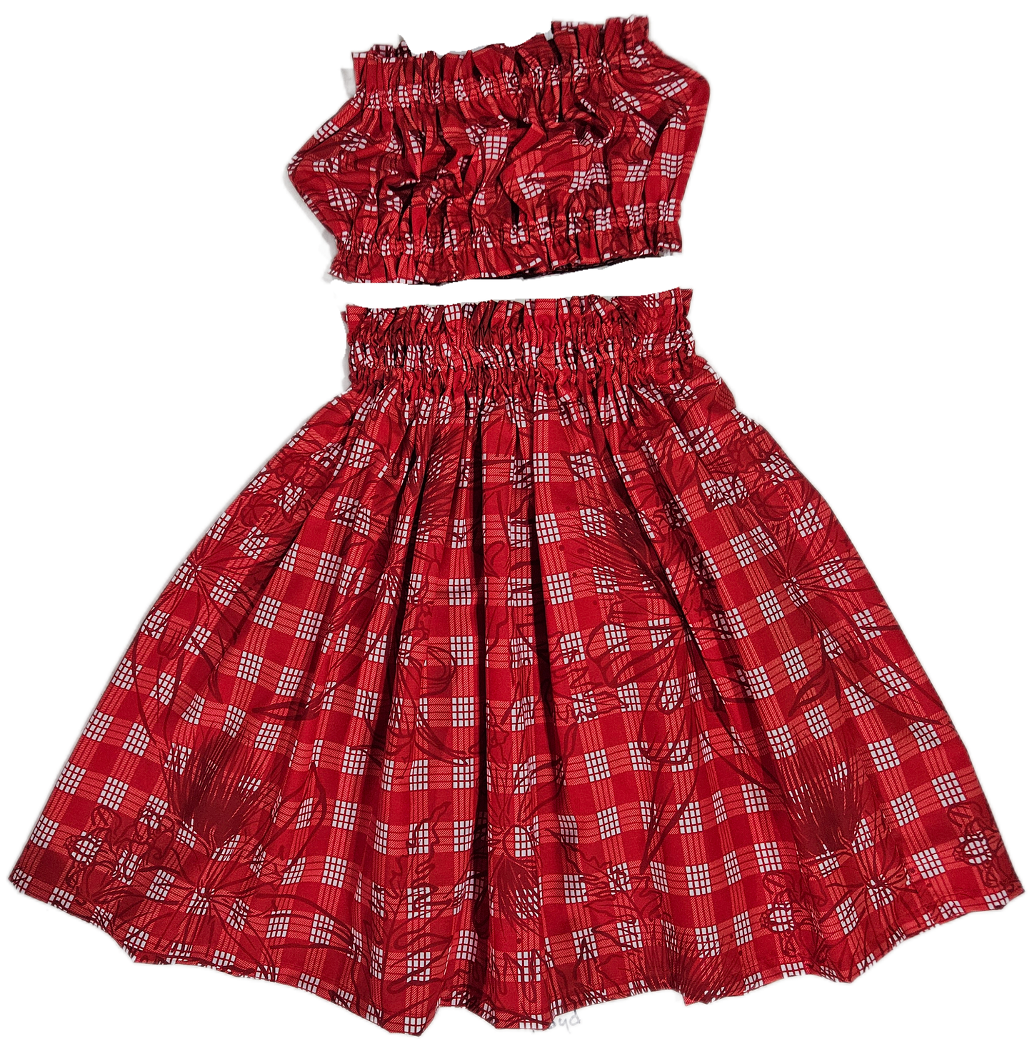 Red Palaka Designs Keiki Pa'u Set (5-12yrs)
