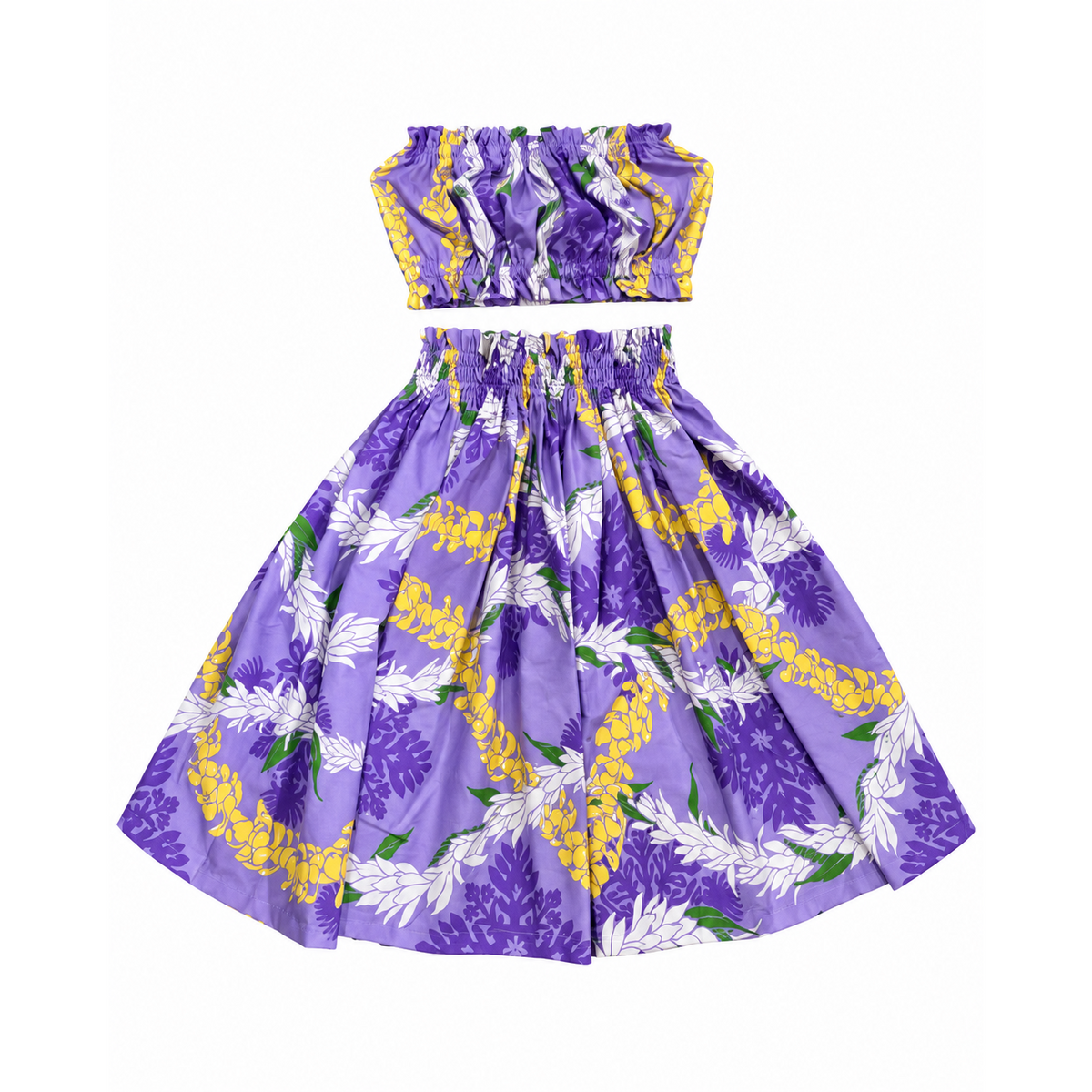 Purple Quilt Leis Keiki Pa'u Set