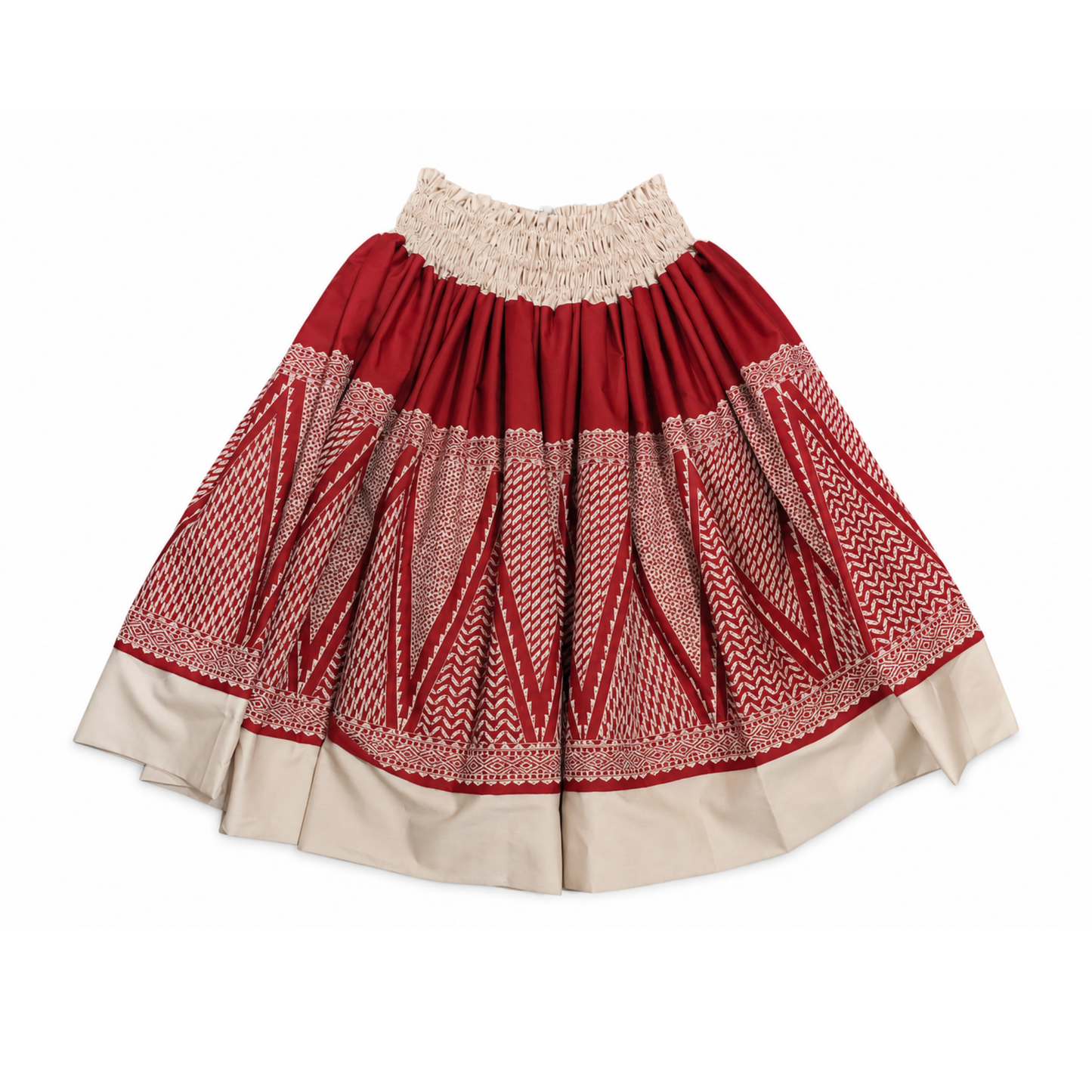 'Ohi'a Lehua Red Tribal Reversible Pa'u Skirt