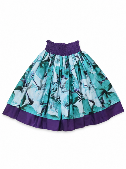 Hibiscus Blue Tribal Purple Reversible Pa'u Skirt