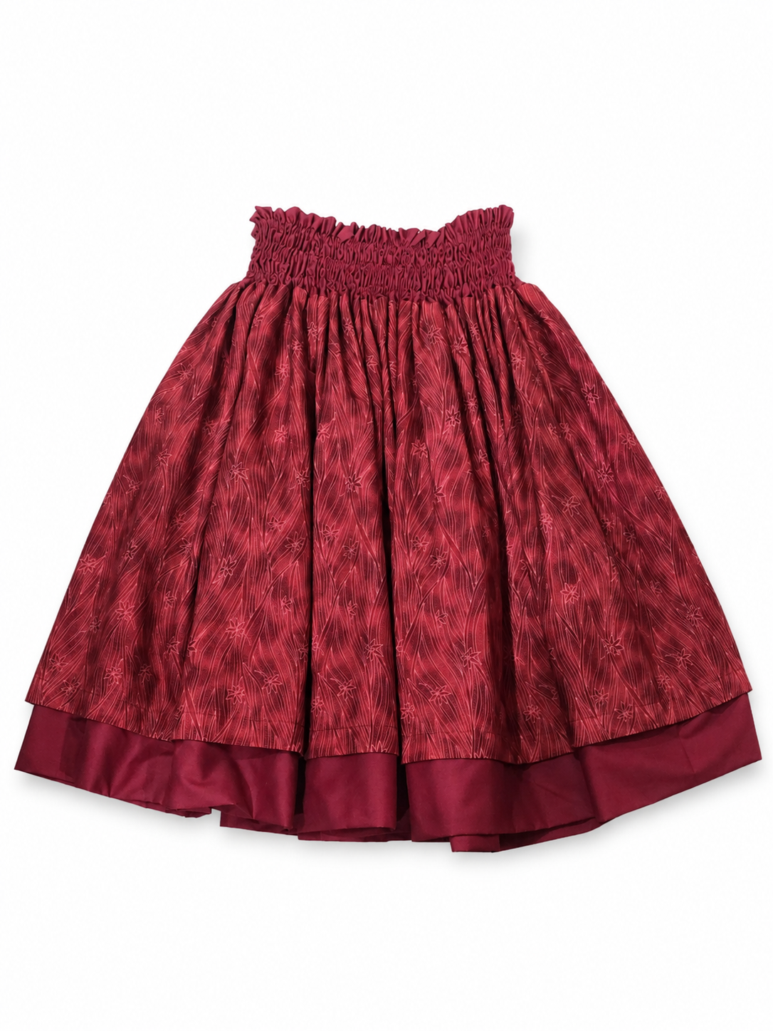 Hibiscus Pink Maple Red Reversible Pa'u Skirt