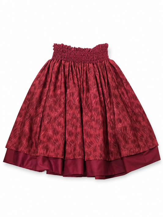 Hibiscus Pink Maple Red Reversible Pa'u Skirt
