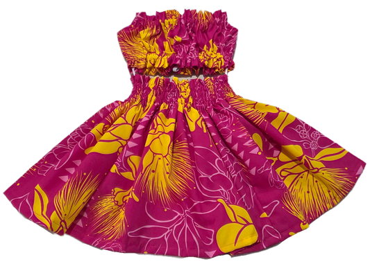 Yellow Lehua Keiki Pa'u Set (2-4yrs)