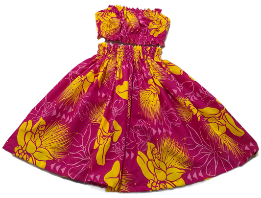 Yellow Lehua Keiki Pa'u Set (5-12yrs)