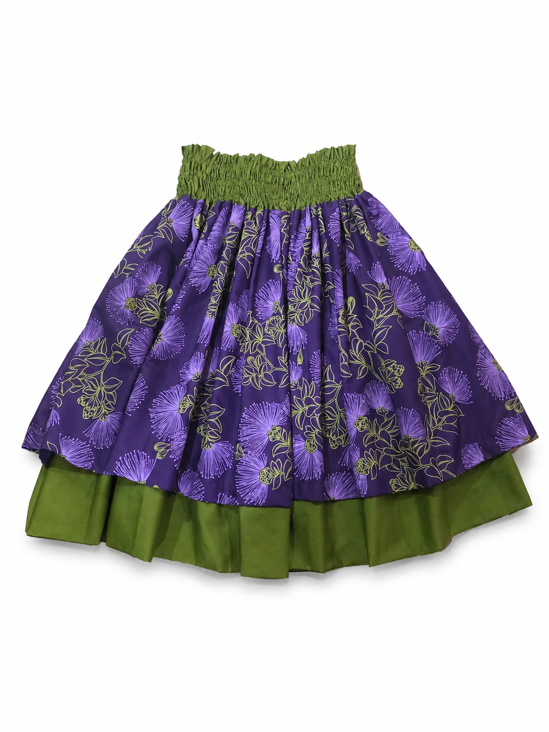 Tribal Green 'Ohi'a Lehua Purple Reversible Pa'u Skirt