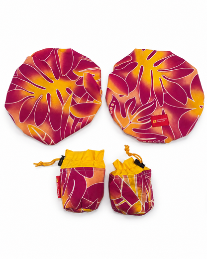'Uli'uli Covers Fuchsia Gold Monstera