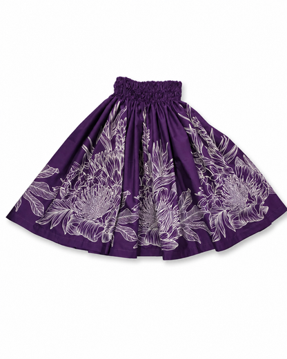 Purple Floral Pa'u and Bag Set