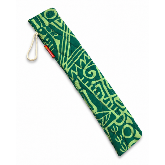Quilted Pu'ili Case - Green Tribal