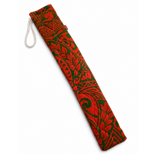 Quilted Pu'ili Case - Orange Tribal