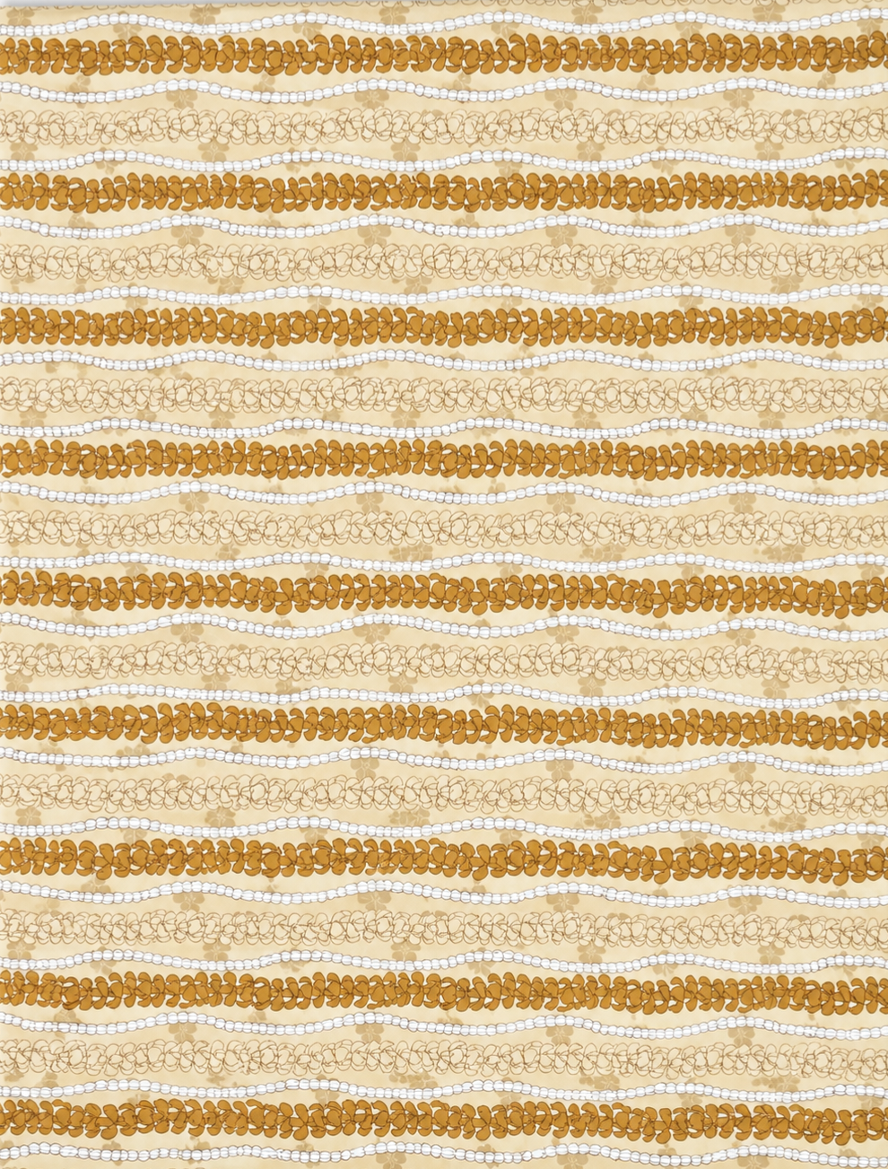 Beige Puakenikeni Pa'u Skirt