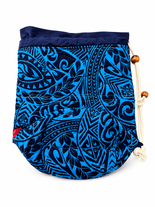 Blue Tribal Quilted Ipu Bag
