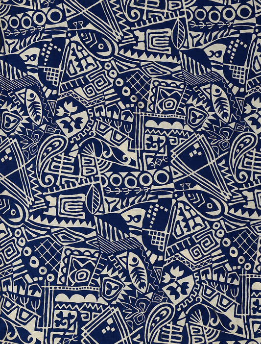 Petroglyphs Design Navy Cream