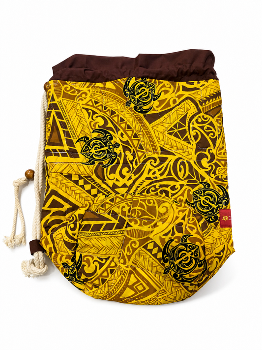 Yellow Tribal Turtle Quilted Ipu Bag