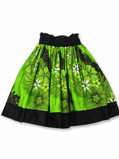 Floral Green Tribal Purple Reversible Pa'u Skirt