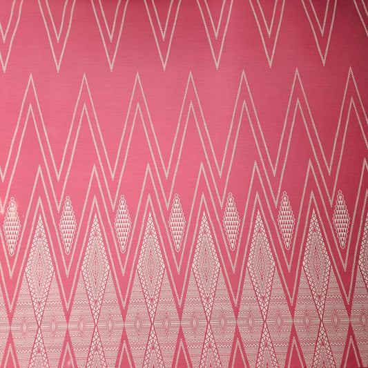 Geometric pattern with white triangles on a pink background