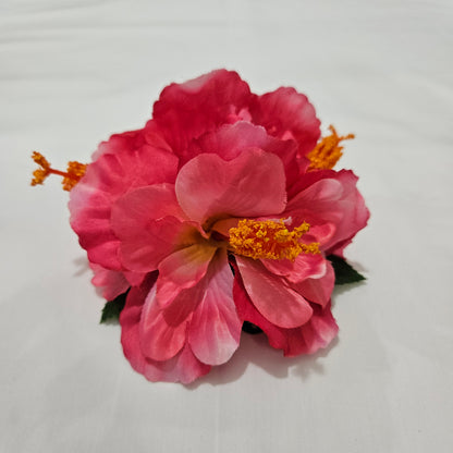 Pink Hibiscus Hair Clip