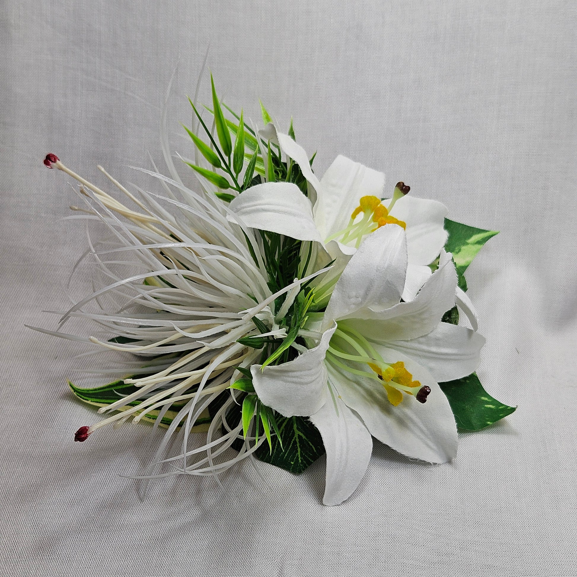 lily hair flower Lily Hair Clip White
