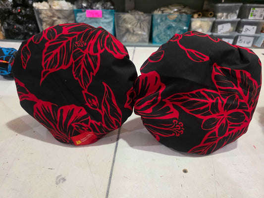 'Uli'uli Covers Red on Black Flowers