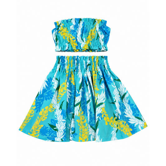 Blue Quilt Leis Keiki Pa'u Set