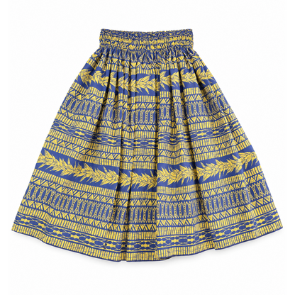 Tribal Blue Yellow Pa'u Skirt