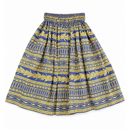 Tribal Blue Yellow Pa'u Skirt