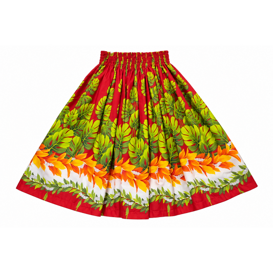 Colorful skirt with floral pattern on a white background