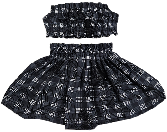 Black Palaka Designs Keiki Pa'u Set (0-12months)