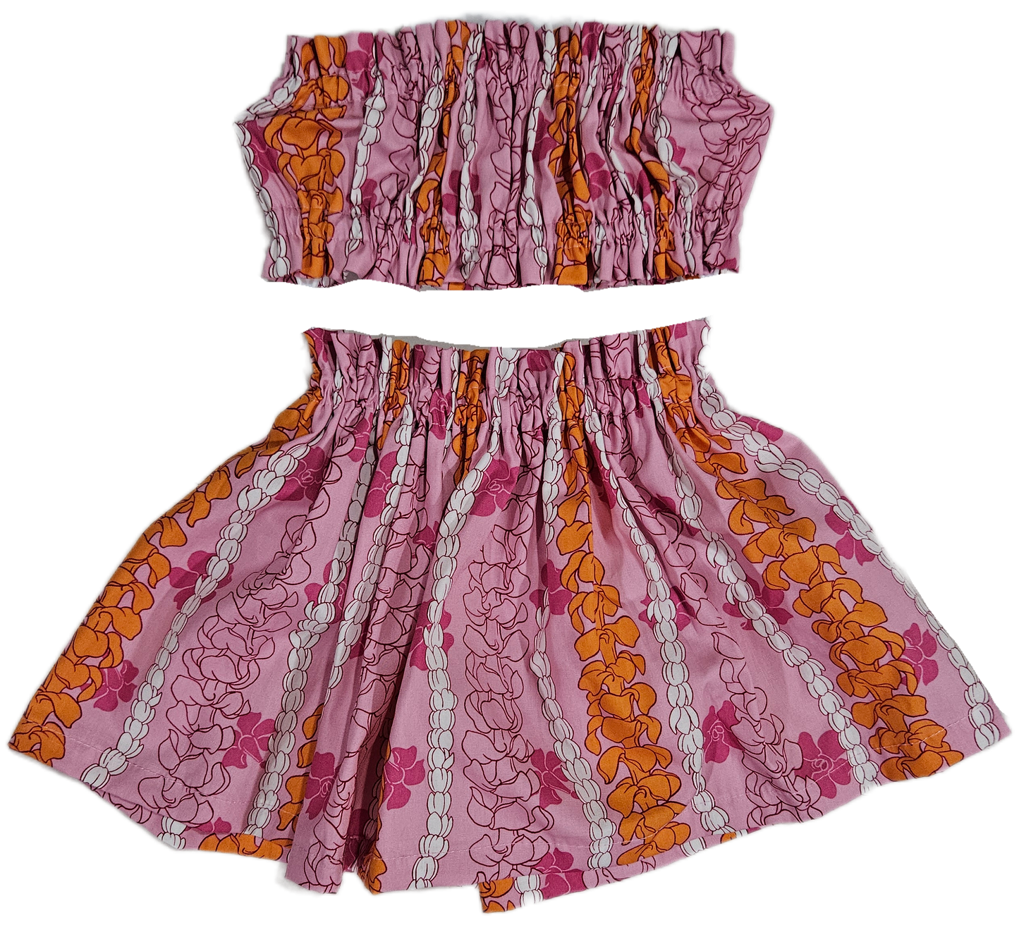 Pink Puakenikeni Keiki Pa'u Set