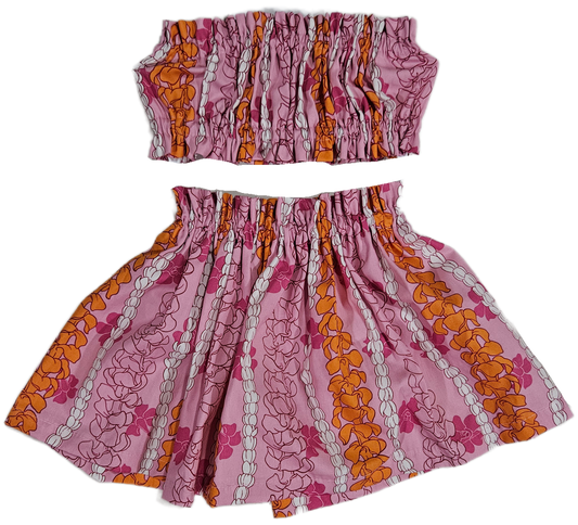 Pink Puakenikeni Keiki Pa'u Set (0-12months)