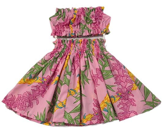 Leis Pink Keiki Pa'u Set (2-4yrs)
