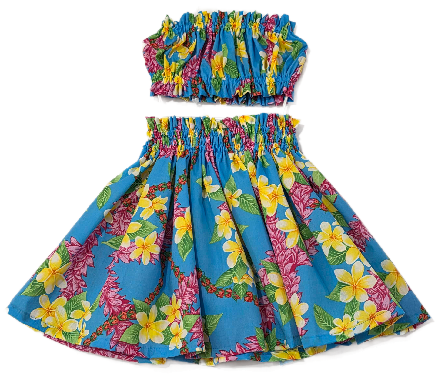 Flower Leis Blue Keiki Pa'u Set (2-4yrs)