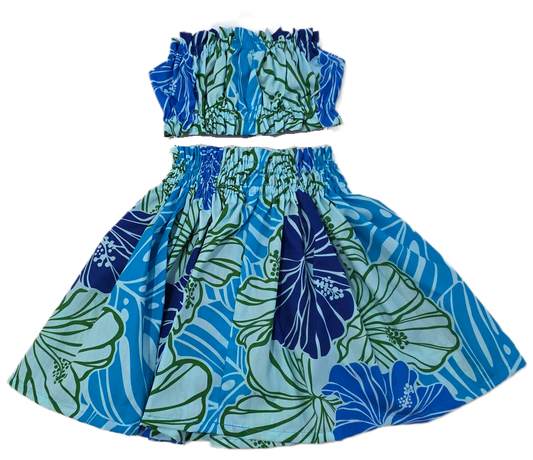 Hibiscus Blue Keiki Pa'u Set (2-4yrs)