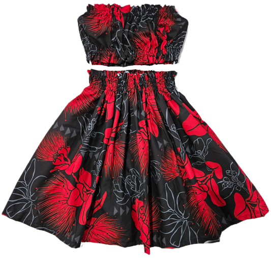 Black Lehua Keiki Pa'u Set (2-4yrs)