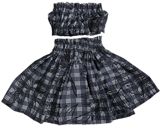 Black Palaka Designs Keiki Pa'u Set (2-4yrs)