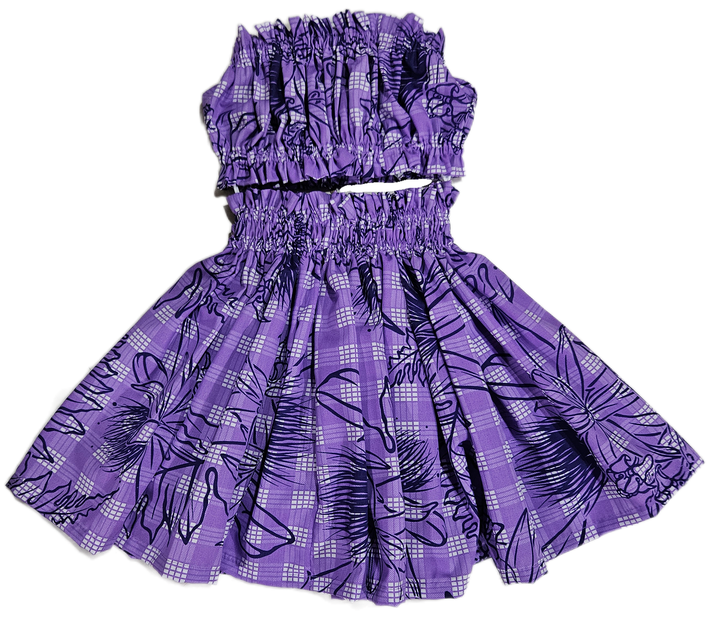 Purple Palaka Designs Keiki Pa'u Set (2-4yrs)
