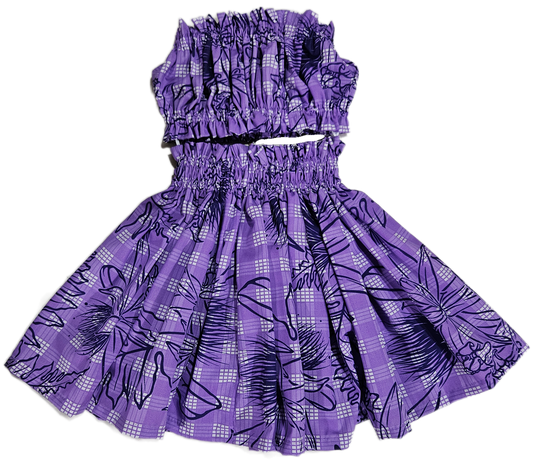 Purple Palaka Designs Keiki Pa'u Set (2-4yrs)