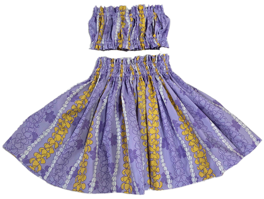 Purple Puakenikeni Keiki Pa'u Set (2-4yrs)