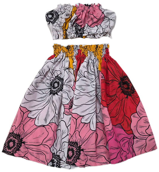 Poppy Flower Keiki Pa'u Set (5-12yrs)
