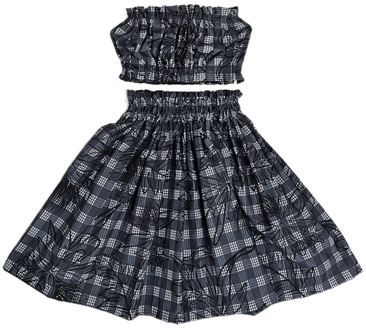 Black Palaka Designs Keiki Pa'u Set (5-12yrs)