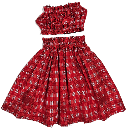 Red Palaka Designs Keiki Pa'u Set (5-12yrs)